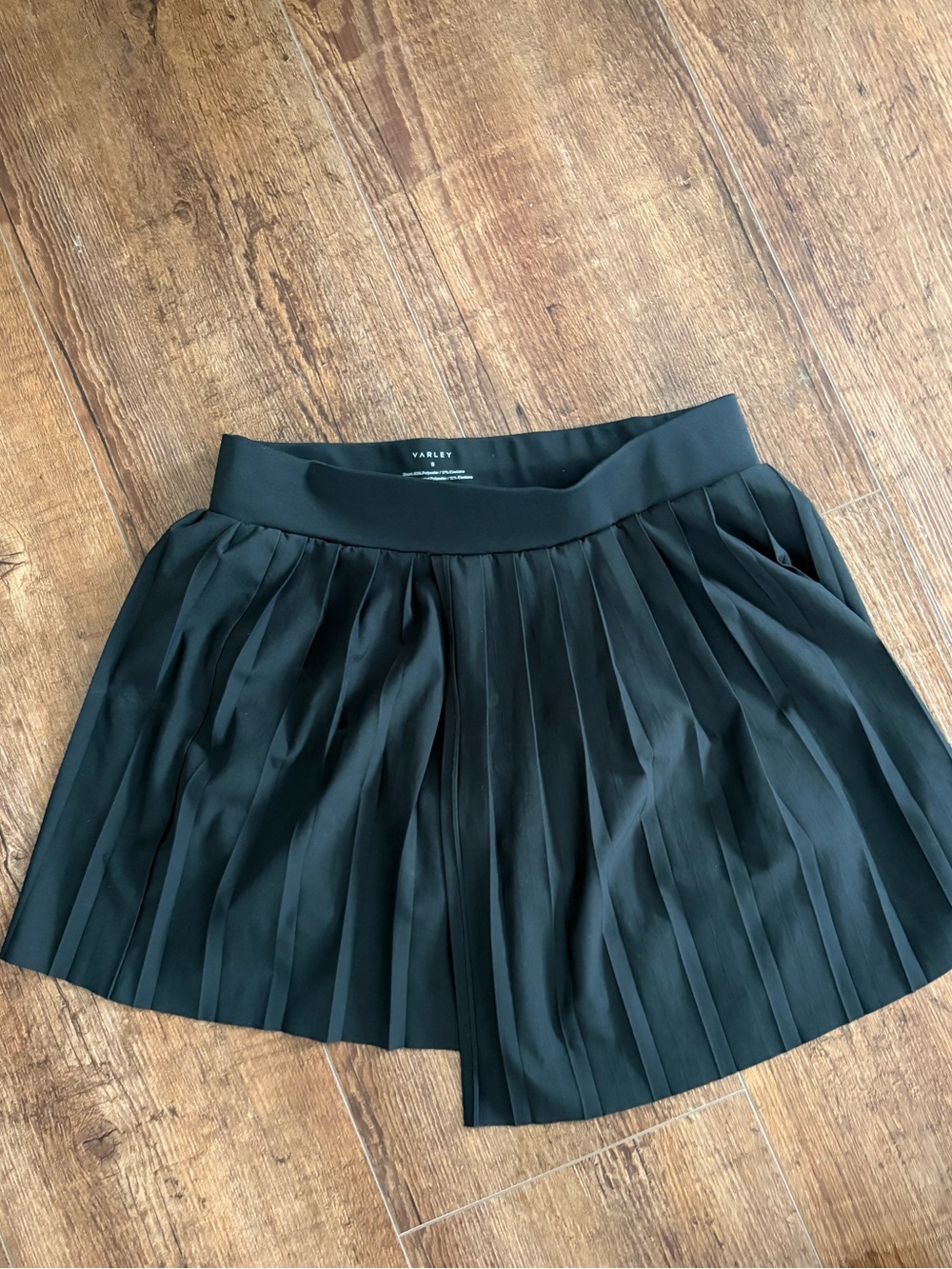 Varley Black Pleated Skater Skirt